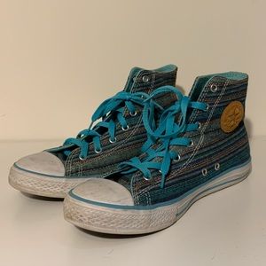 High top Blue Stripe Converse